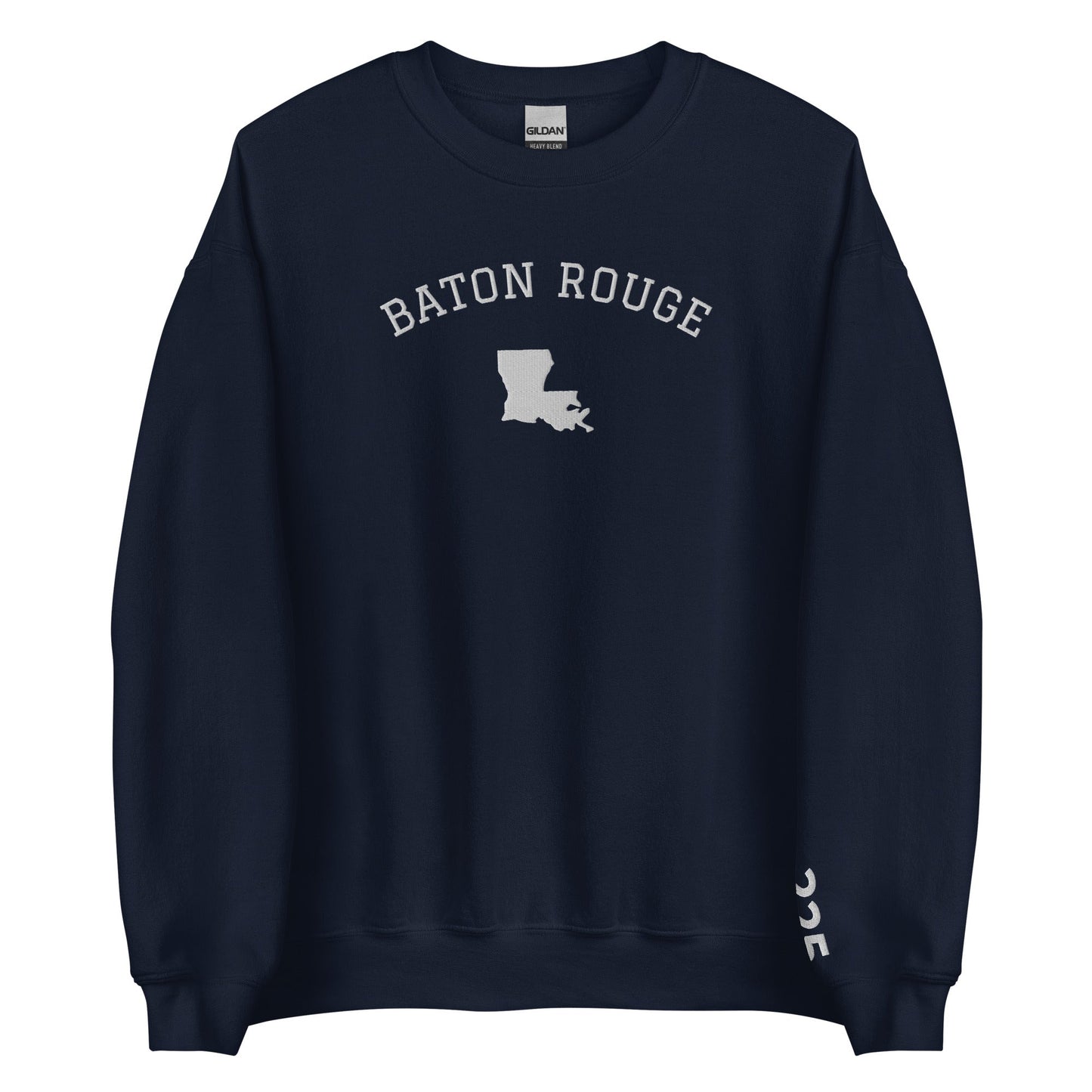 Baton Rouge Louisiana Embroidered Crew Neck Sweatshirt