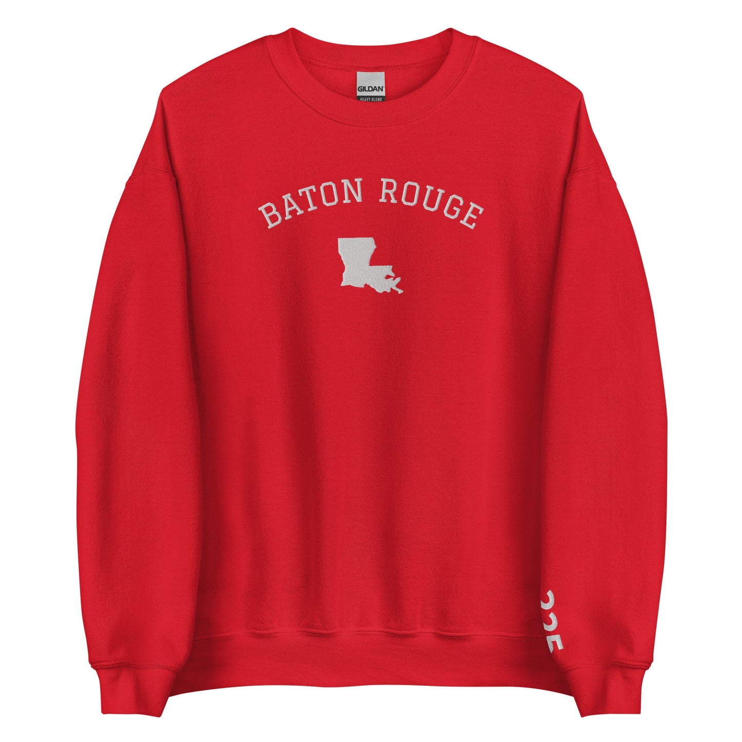 Baton Rouge Louisiana Embroidered Crew Neck Sweatshirt