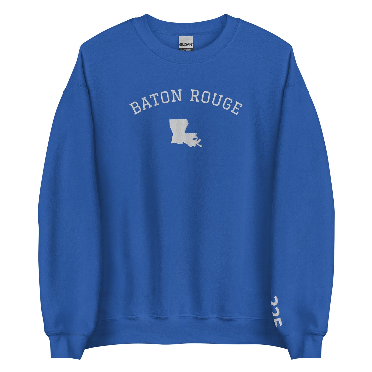 Baton Rouge Louisiana Embroidered Crew Neck Sweatshirt