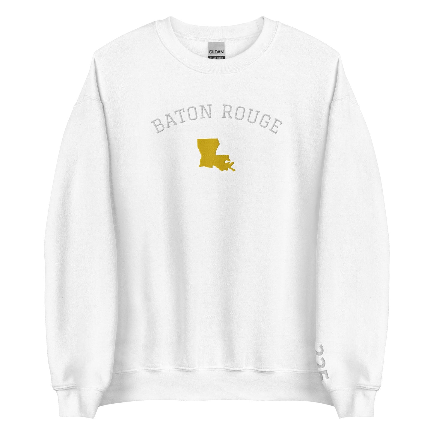 Baton Rouge Louisiana Team Embroidered Crew Neck Sweatshirt