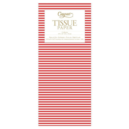 Mini Stripe Tissue Paper in Red - 4 Sheets