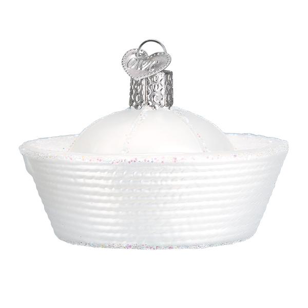 Navy Cap Glass Ornament