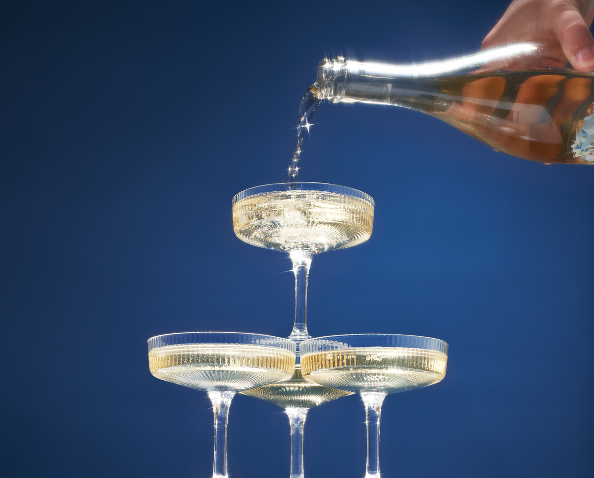 Como Champagne Coupe Cocktail Glassware, Set of 4