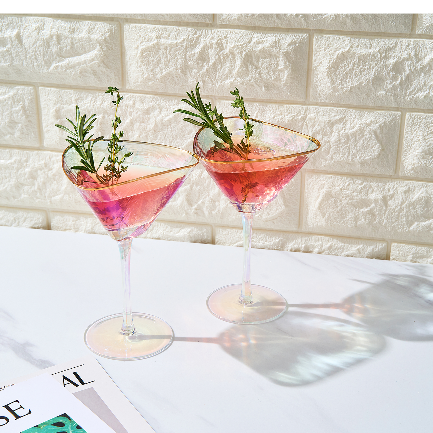 Dulce Martini Cocktail Glassware, Set of 2