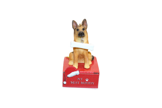 German Shepherd with Bone Ornament