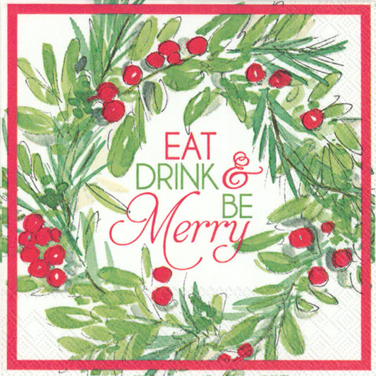 Eat Drink and Be Merry Cocktail Napkins